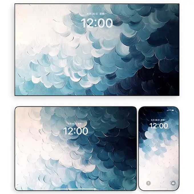 黑底鎏金星尘暖烟 高级烟雾氛围感4K壁纸 电脑手机平板iPad通用 第4张