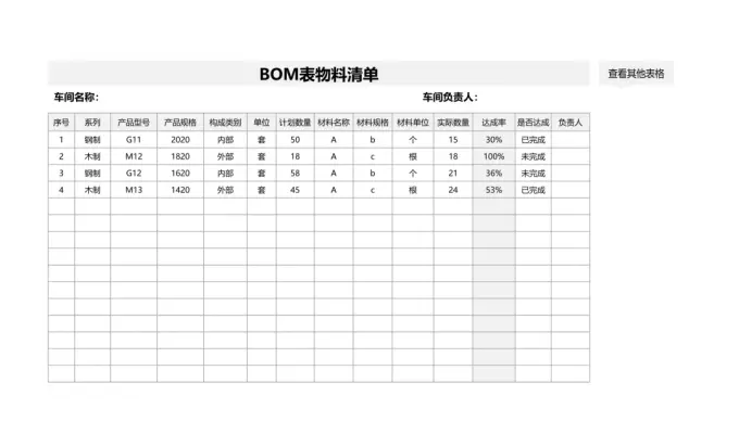 26套企业公司产品BOM表物料清单，Excel可编辑 第5张