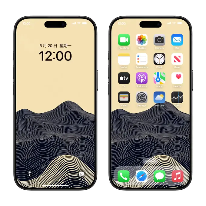 线语山峦(手机电脑平板4K壁纸)苹果iPhone安卓华为全设备通用 第2张