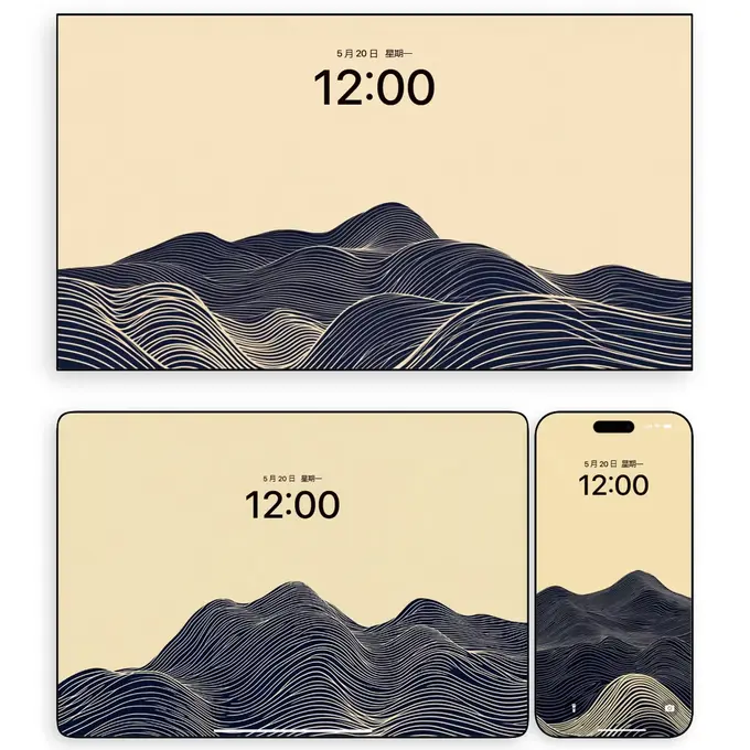 线语山峦(手机电脑平板4K壁纸)苹果iPhone安卓华为全设备通用