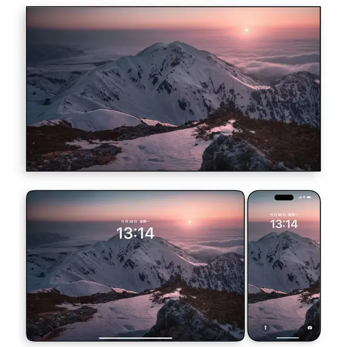 雪山日出云海圣境 高级氛围感4K高清壁纸(电脑手机平板ipad)