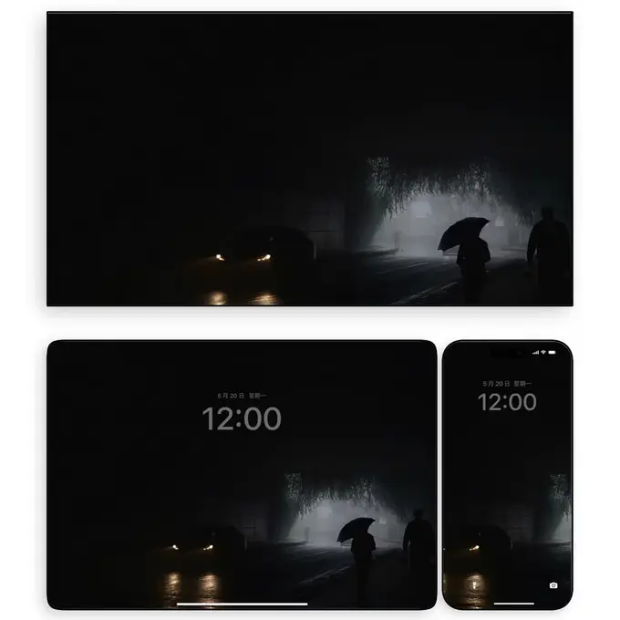 微光里的雨夜私语4K高清电脑手机平板ipad壁纸 苹果安卓通用  第1张