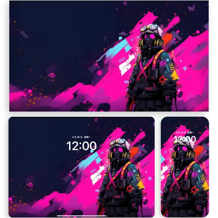 涂鸦防毒面具哨兵高清4K壁纸 适配手机电脑平板 第1张 涂鸦防毒面具哨兵高清4K壁纸 适配手机电脑平板 第1张