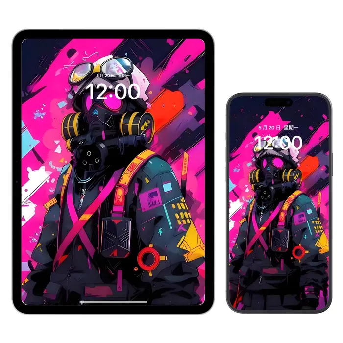 涂鸦防毒面具哨兵高清4K壁纸 适配手机电脑平板 第4张 涂鸦防毒面具哨兵高清4K壁纸 适配手机电脑平板 第4张