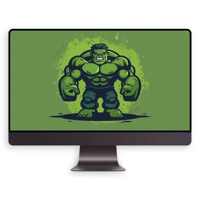 漫画风绿巨人的力量迸发4K超清电脑手机ipad平板壁纸 第4张