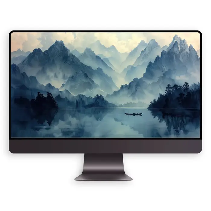 水墨苍峦隐仙踪4K超清电脑手机ipad平板折叠屏壁纸 第4张