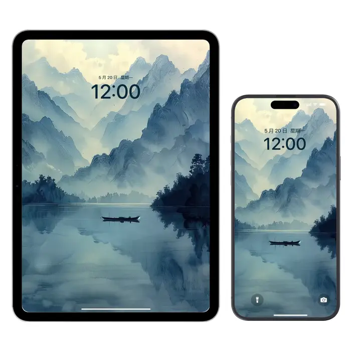 水墨苍峦隐仙踪4K超清电脑手机ipad平板折叠屏壁纸 第3张