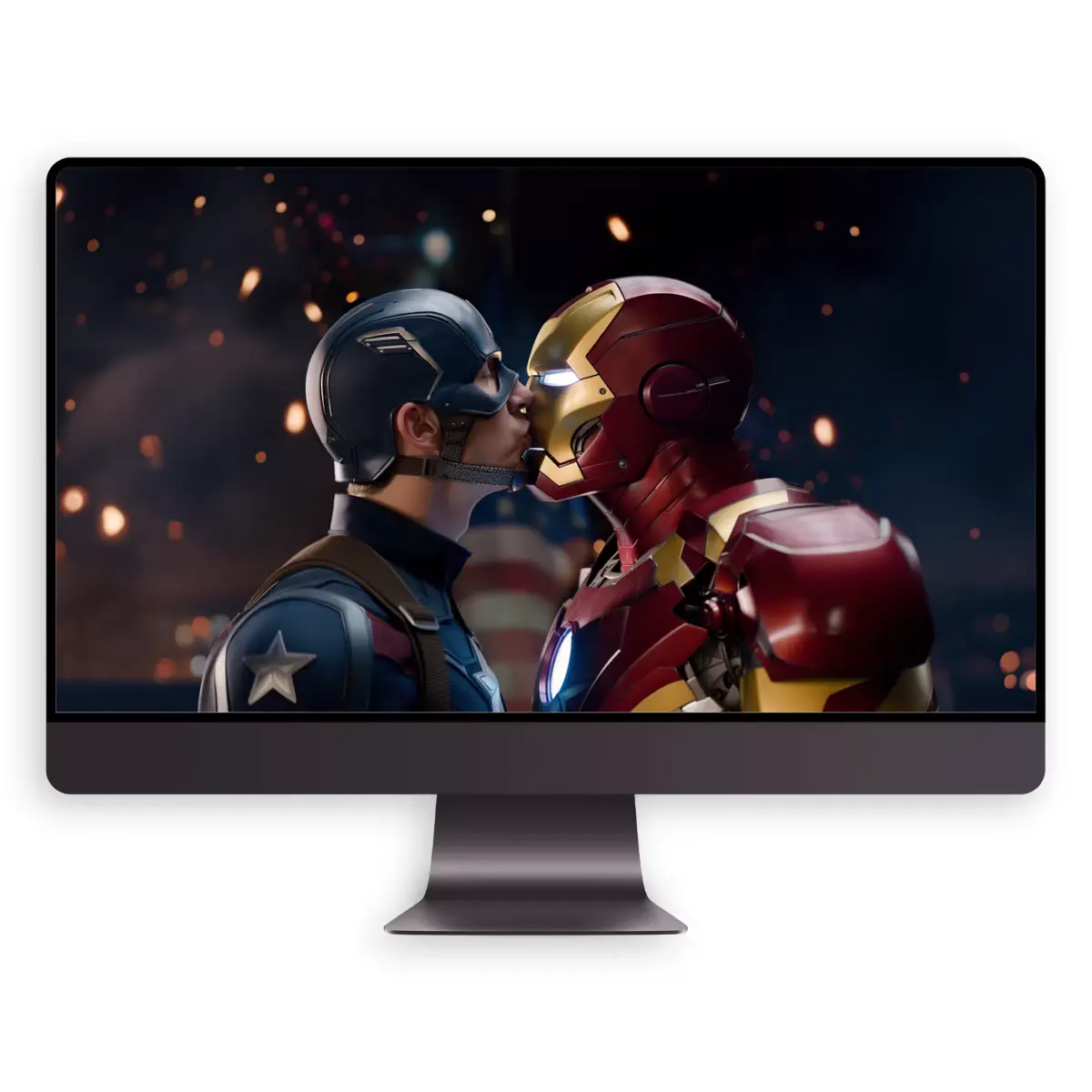 盾铁的星火之吻 钢铁侠与美队的永恒烙印壁纸 第4张