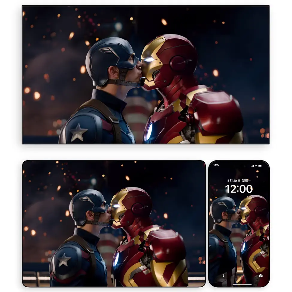 盾铁的星火之吻 钢铁侠与美队的永恒烙印壁纸