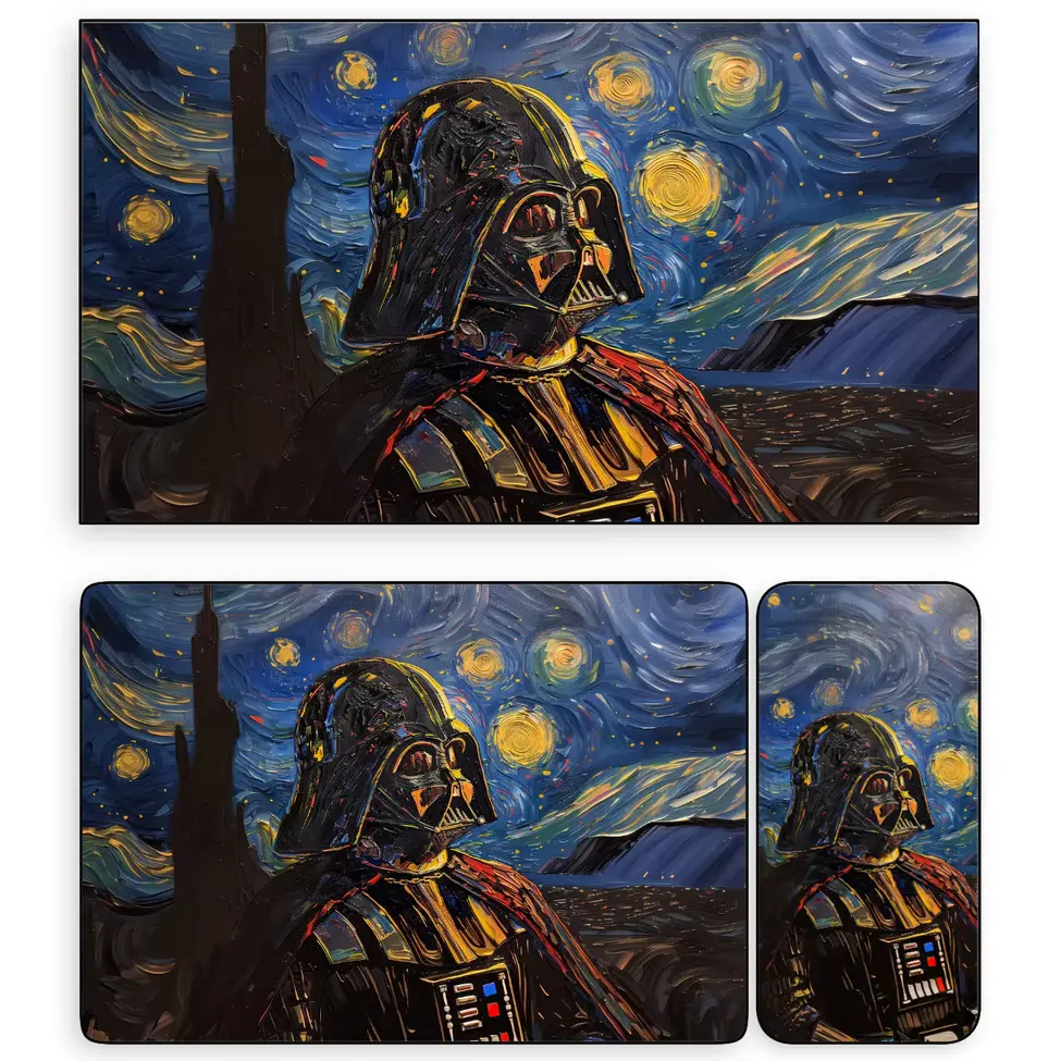 梵高风格漫威蜘蛛钢铁蝙蝠侠美队黑武士平板电脑手机ipad壁纸 第2张