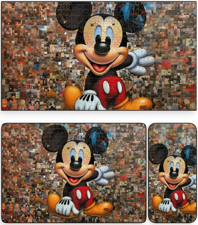 拼图米奇 像素狂欢迪士尼4K高清壁纸