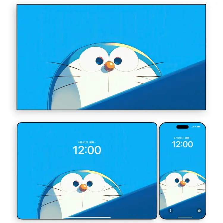 ins简约萌系动漫特写哆啦A梦壁纸 4K高清无水印