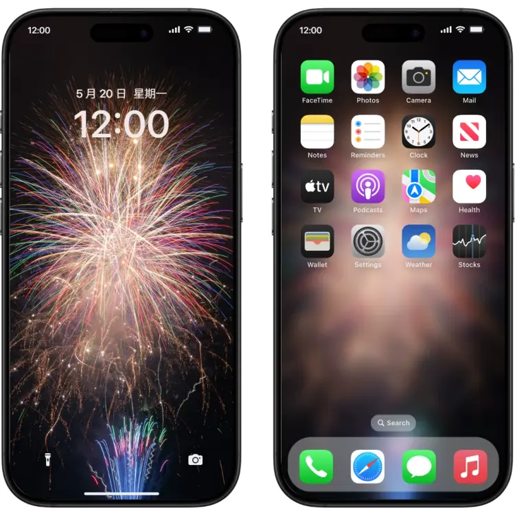 5套圣诞广场 新年烟花氛围感4K高清手机壁纸 第3张