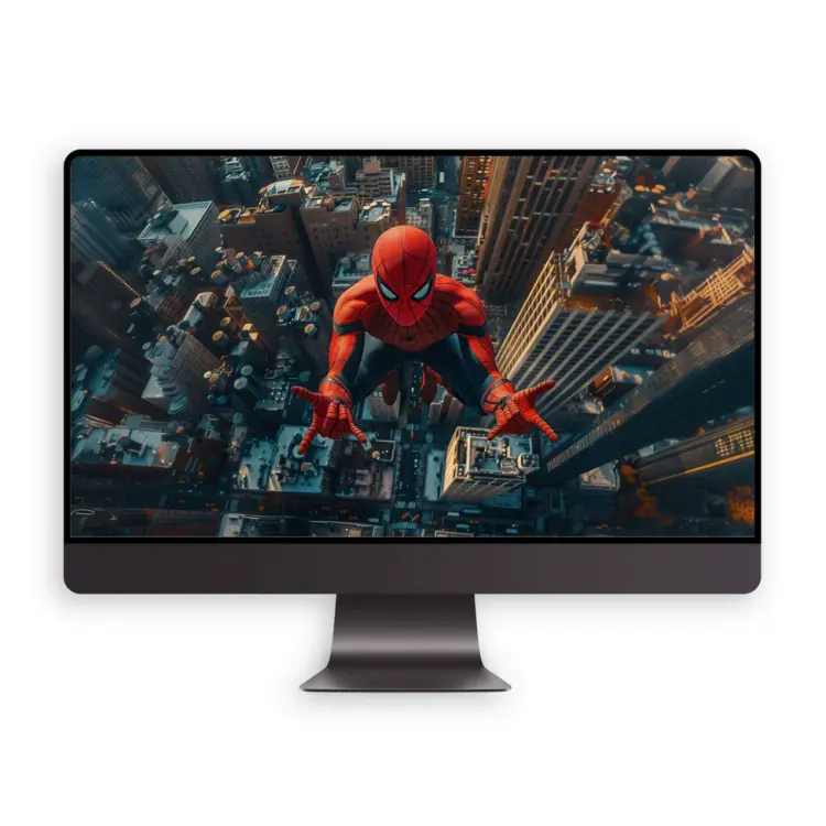 蜘蛛侠红蓝战衣超燃飞行4K高清壁纸 全屏电脑ipad手机壁纸 第2张