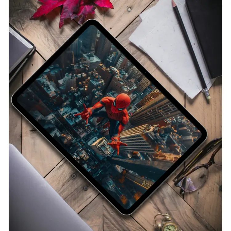 蜘蛛侠红蓝战衣超燃飞行4K高清壁纸 全屏电脑ipad手机壁纸 第3张