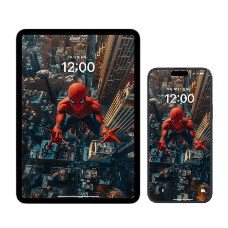 蜘蛛侠红蓝战衣超燃飞行4K高清壁纸 全屏电脑ipad手机壁纸 第4张