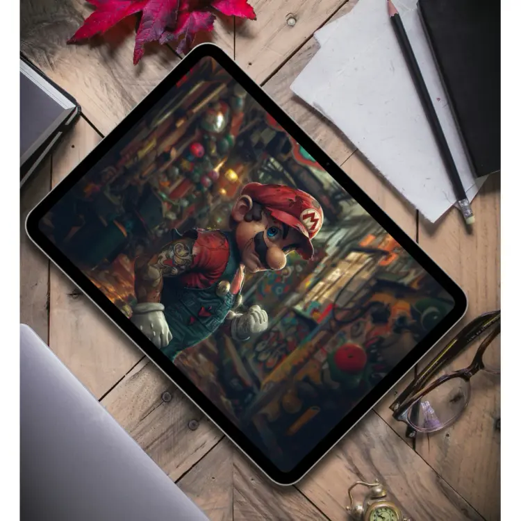 肌肉纹身朋克马里奥 暗黑街头风4K高清壁纸 第3张