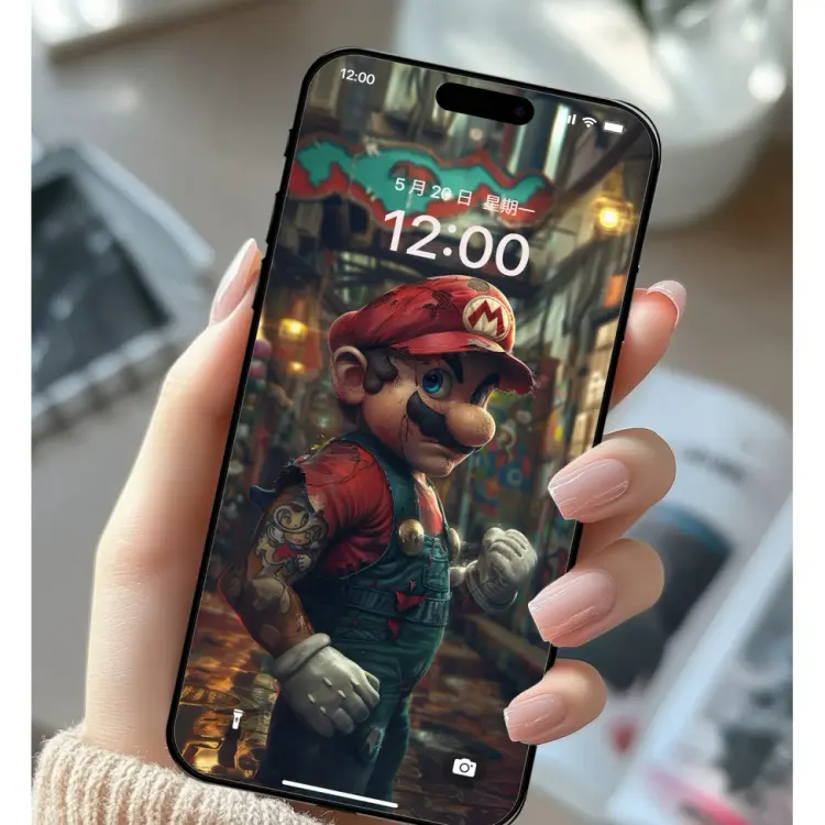 肌肉纹身朋克马里奥 暗黑街头风4K高清壁纸 第2张