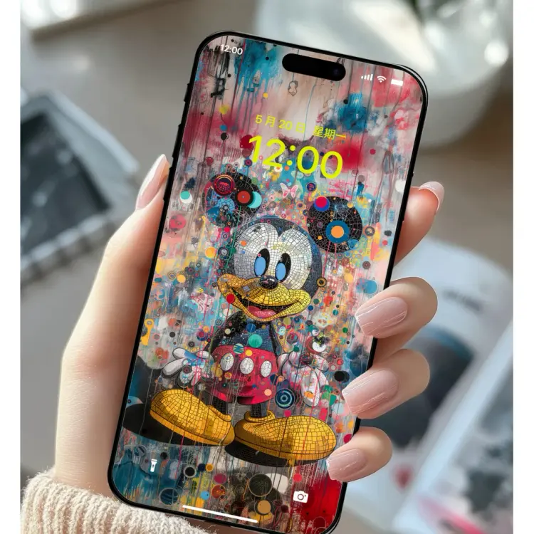 涂鸦米奇童年回忆4K高清壁纸 彩色圆点轰炸 第4张