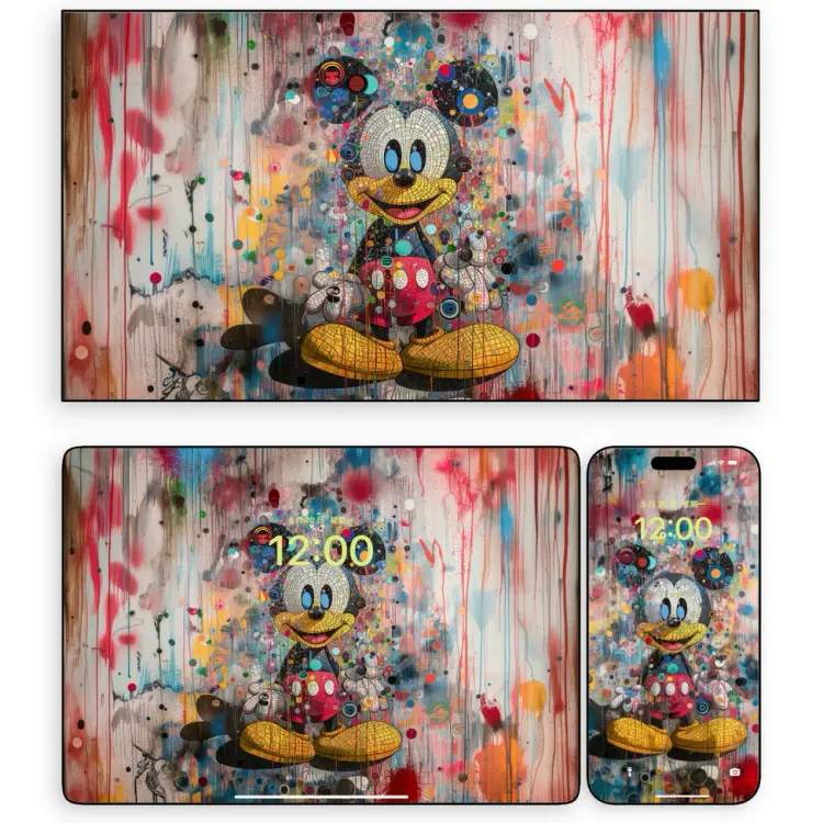 涂鸦米奇童年回忆4K高清壁纸 彩色圆点轰炸