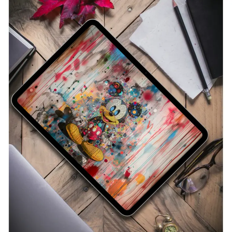 涂鸦米奇童年回忆4K高清壁纸 彩色圆点轰炸 第3张