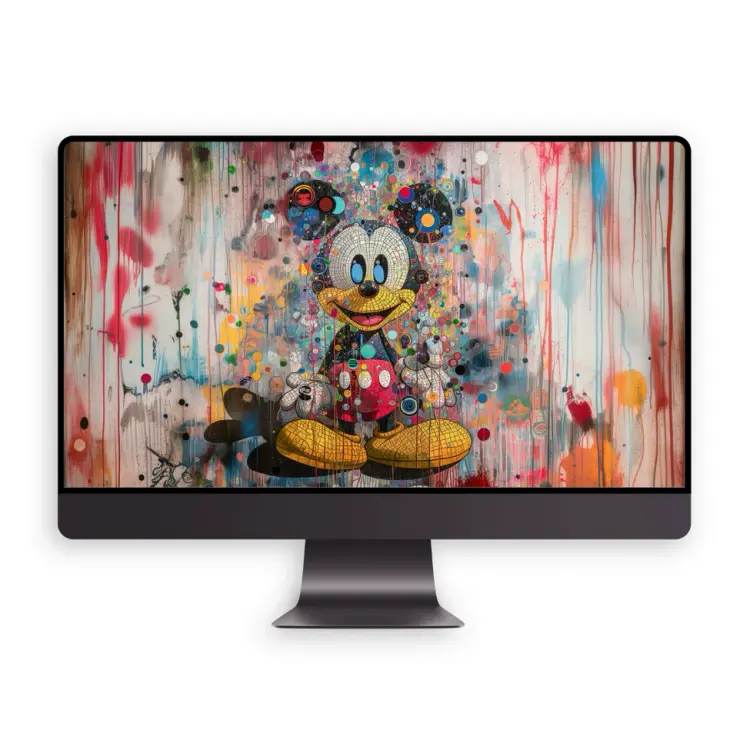 涂鸦米奇童年回忆4K高清壁纸 彩色圆点轰炸 第5张