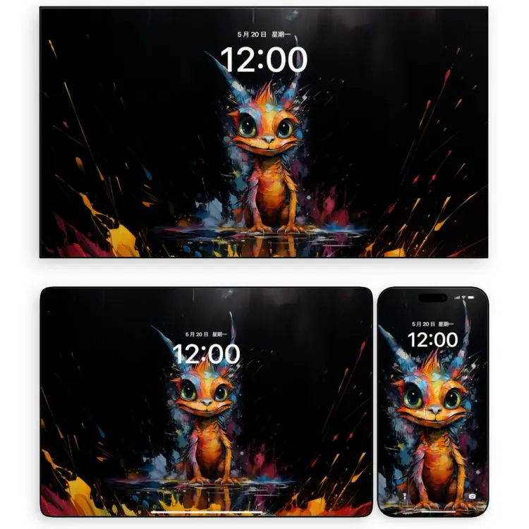 视觉轰炸!涂鸦飞溅萌宠4K高清壁纸 全屏电脑平板手机通用