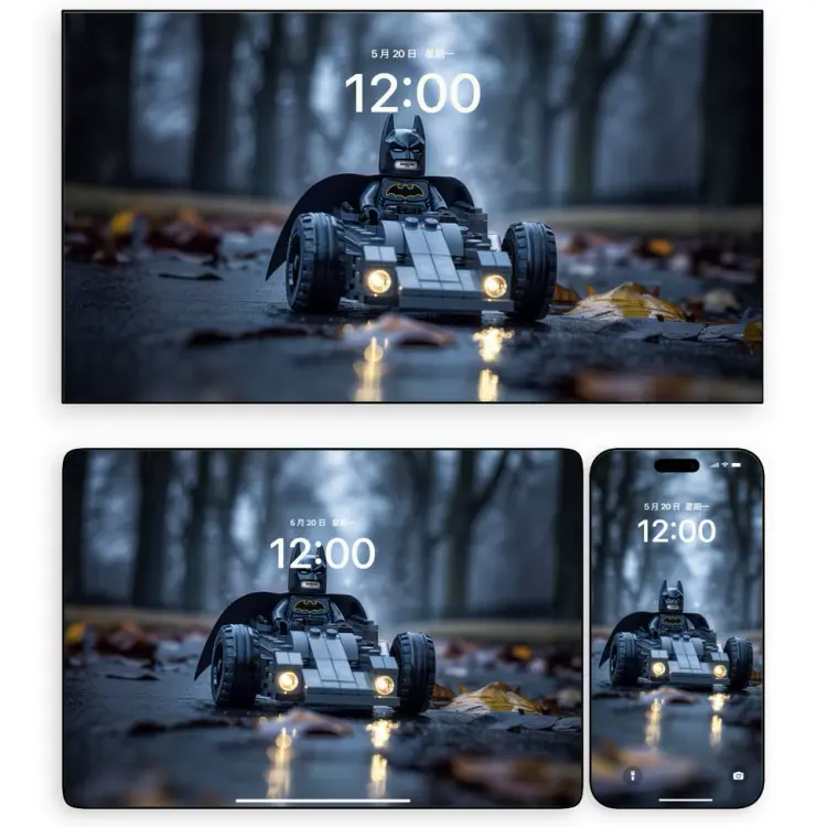 4K高清乐高蝙蝠侠森林雨夜蝙蝠战车壁纸