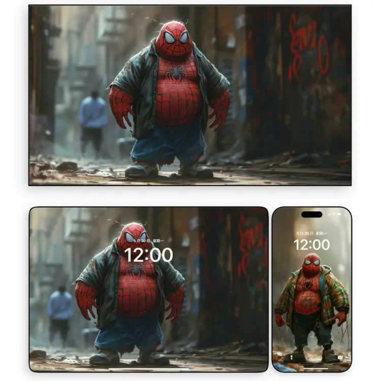 沙雕反差萌蜘蛛侠4K高清壁纸 胖胖反差萌