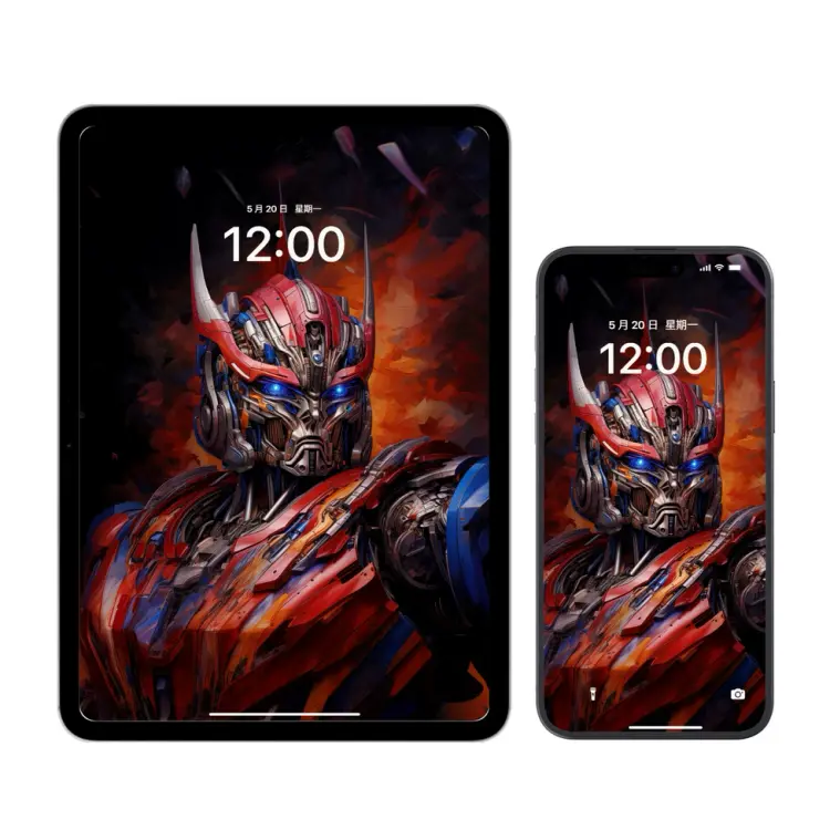 变形金刚擎天柱4K高清壁纸 火焰战场红蓝机甲 第4张