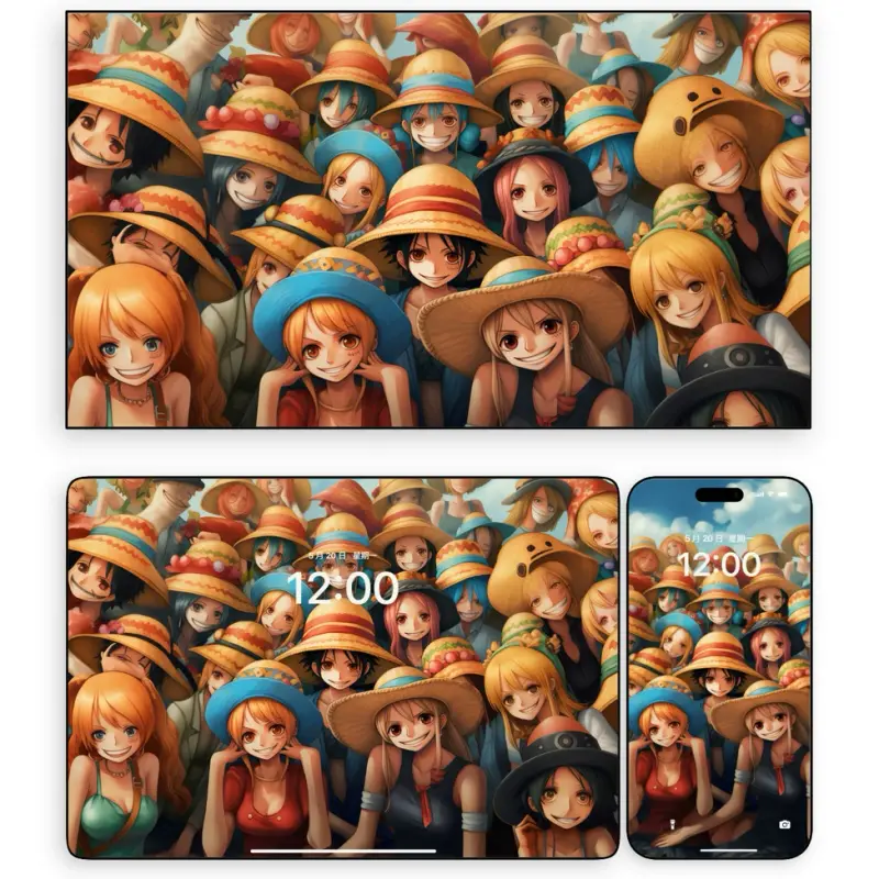 海贼王草帽团4K高清壁纸 全员集合热血版