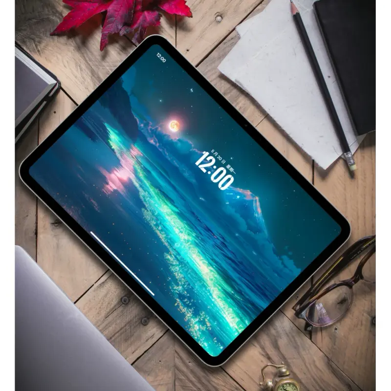 富士山下荧光月夜8K超清风景护眼图壁纸 第2张