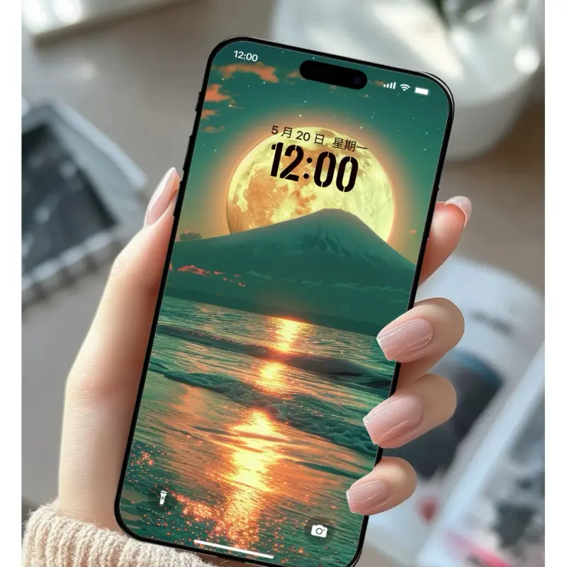 夜光叠浪富士山8K超清风景护眼壁纸 第3张