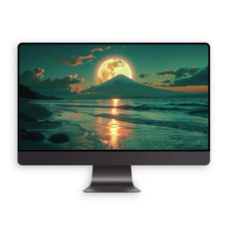 夜光叠浪富士山8K超清风景护眼壁纸 第2张