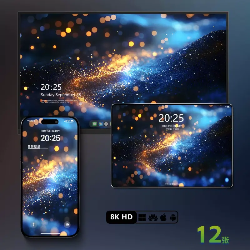 12张梦幻星光唯美浪漫星空夜景8K壁纸