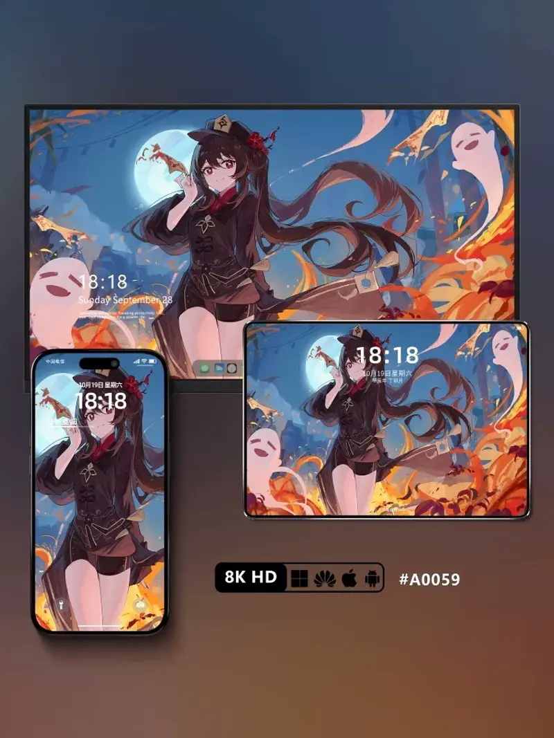 20张原神二次元胡桃少女壁纸 手机电脑平板8K壁纸 第5张