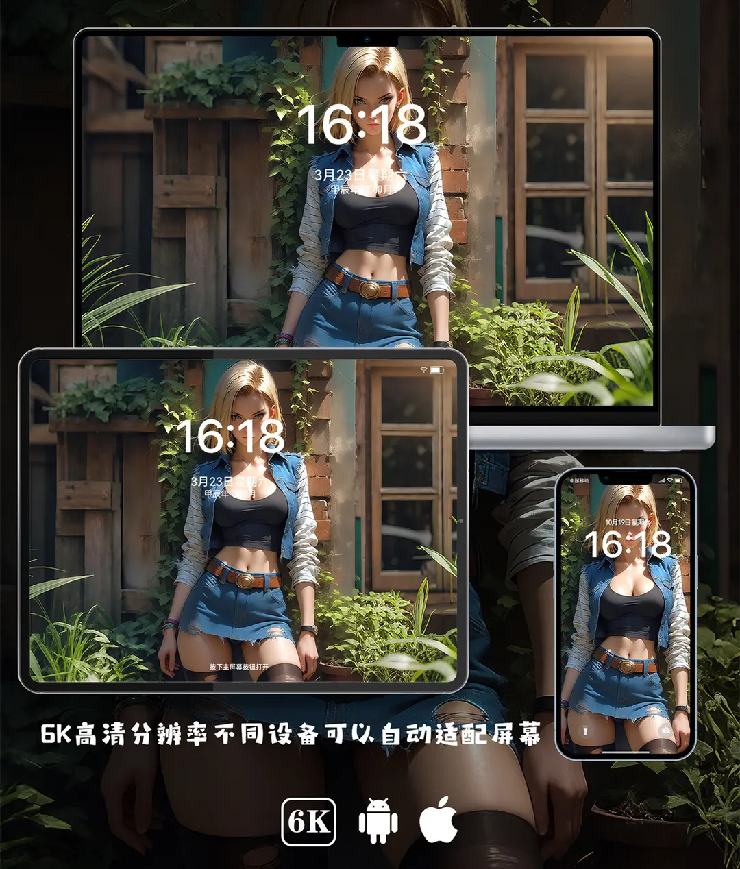 人造人18号七龙珠二次元6K高清壁纸（共7张图片)