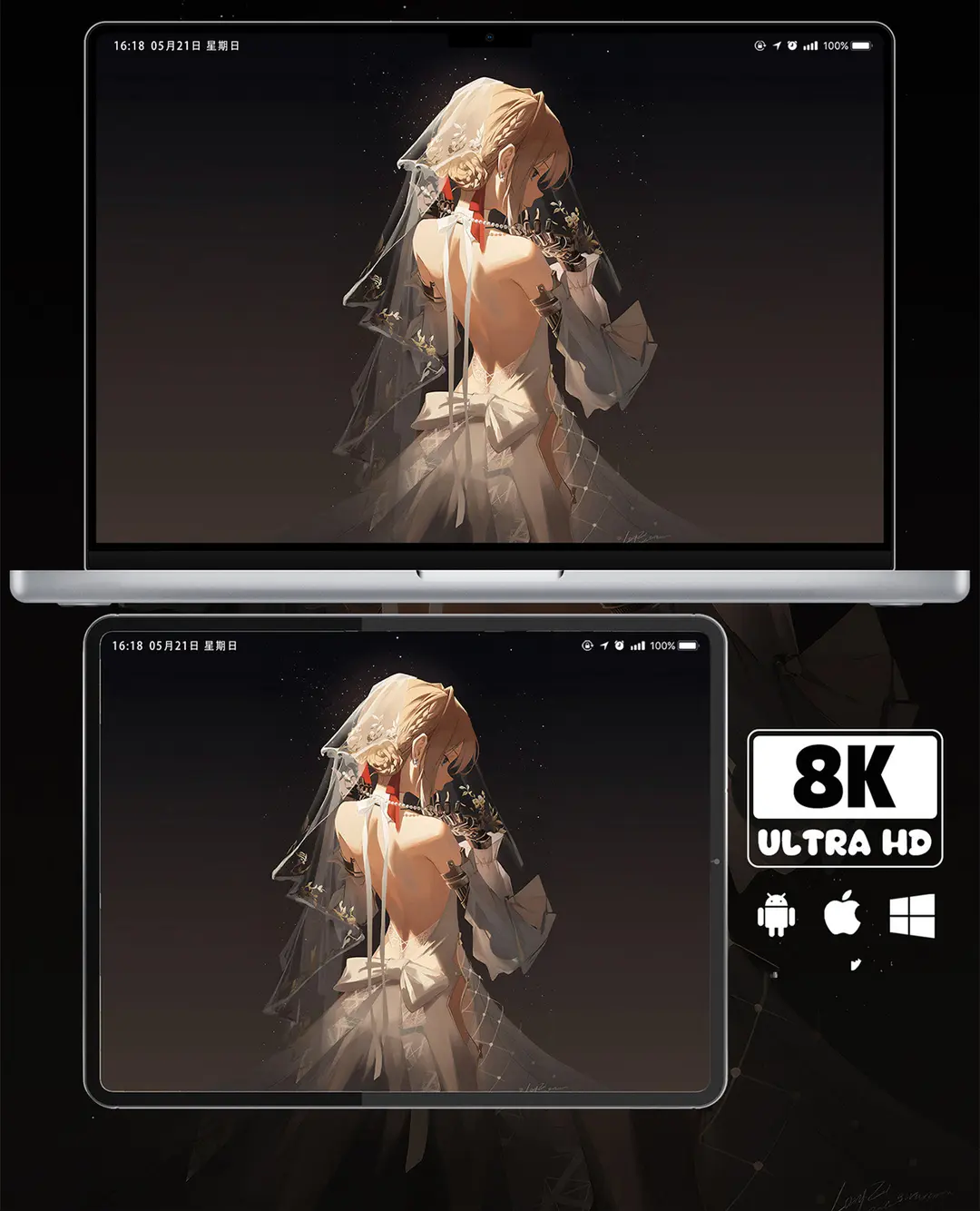 薇尔莉特伊芙加登二次元美少女8K超清壁纸（共7张图片) 第2张