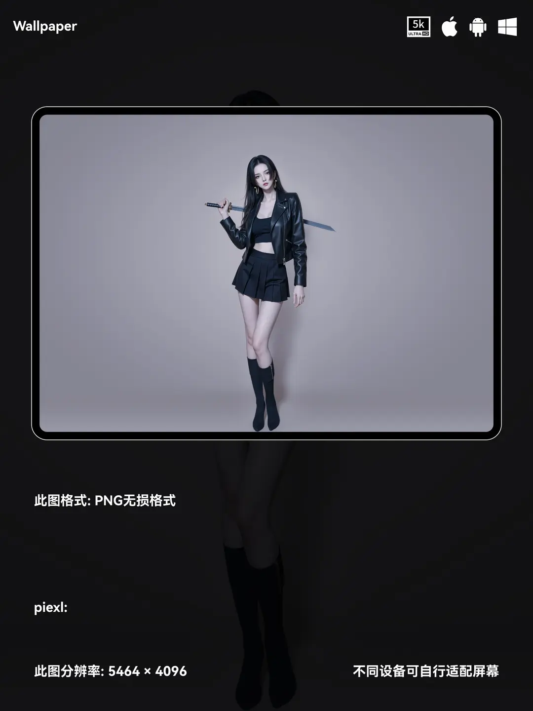 海贼王汉库克女帝二次元性感皮衣美女5K壁纸（#70无损图片) 第2张