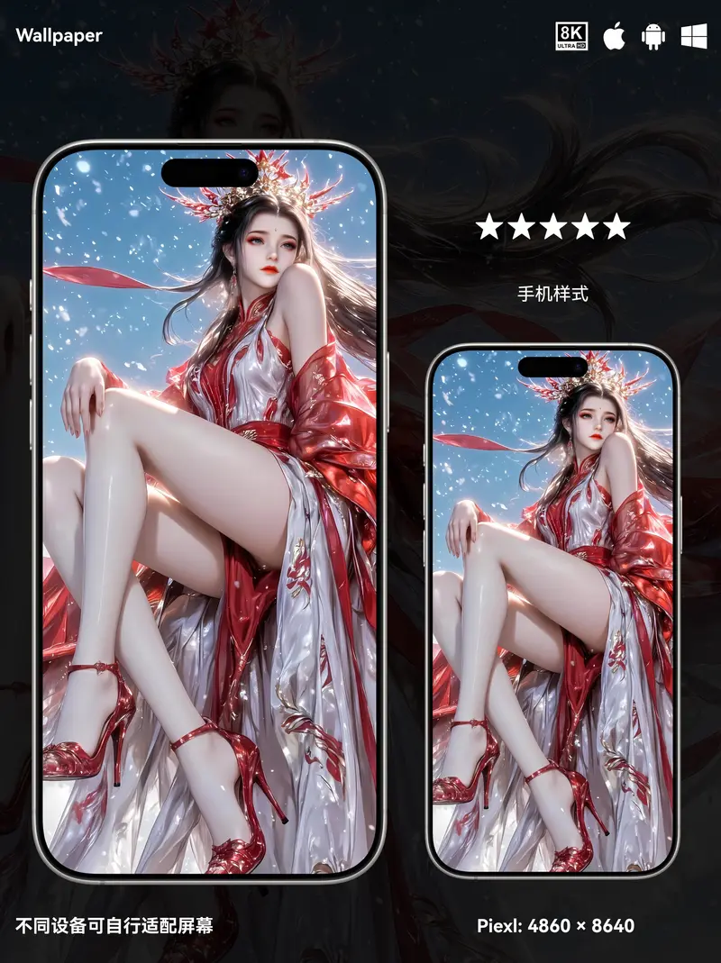 师兄啊师兄有琴玄雅二次元国漫美女8K壁纸（#01无损图片) 第2张