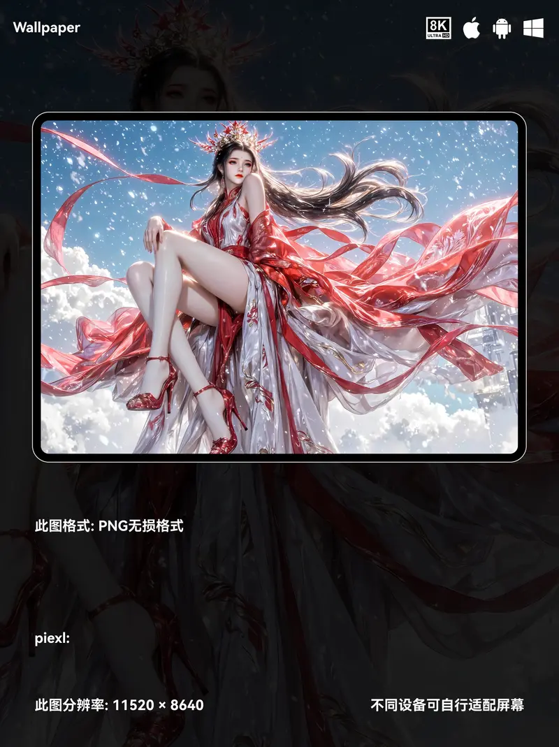 师兄啊师兄有琴玄雅二次元国漫美女8K壁纸（#01无损图片) 第3张