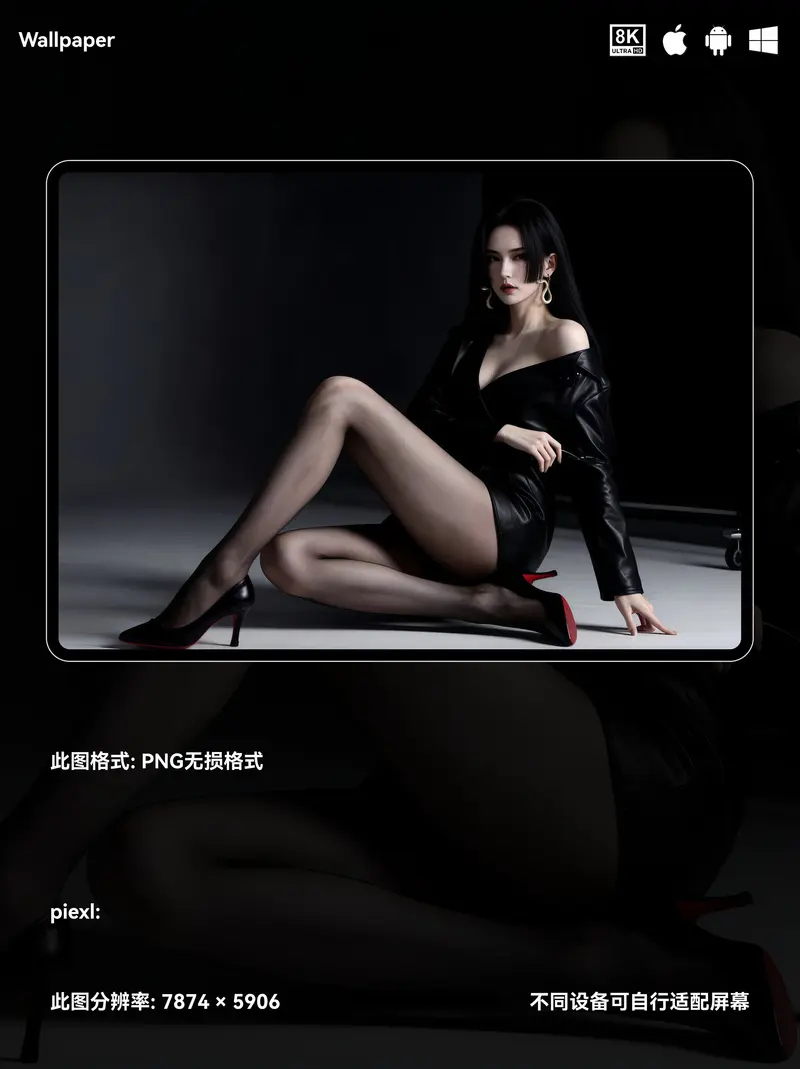 海贼王女帝二次元性感皮衣黑丝美女8K壁纸（#162无损图片) 第2张