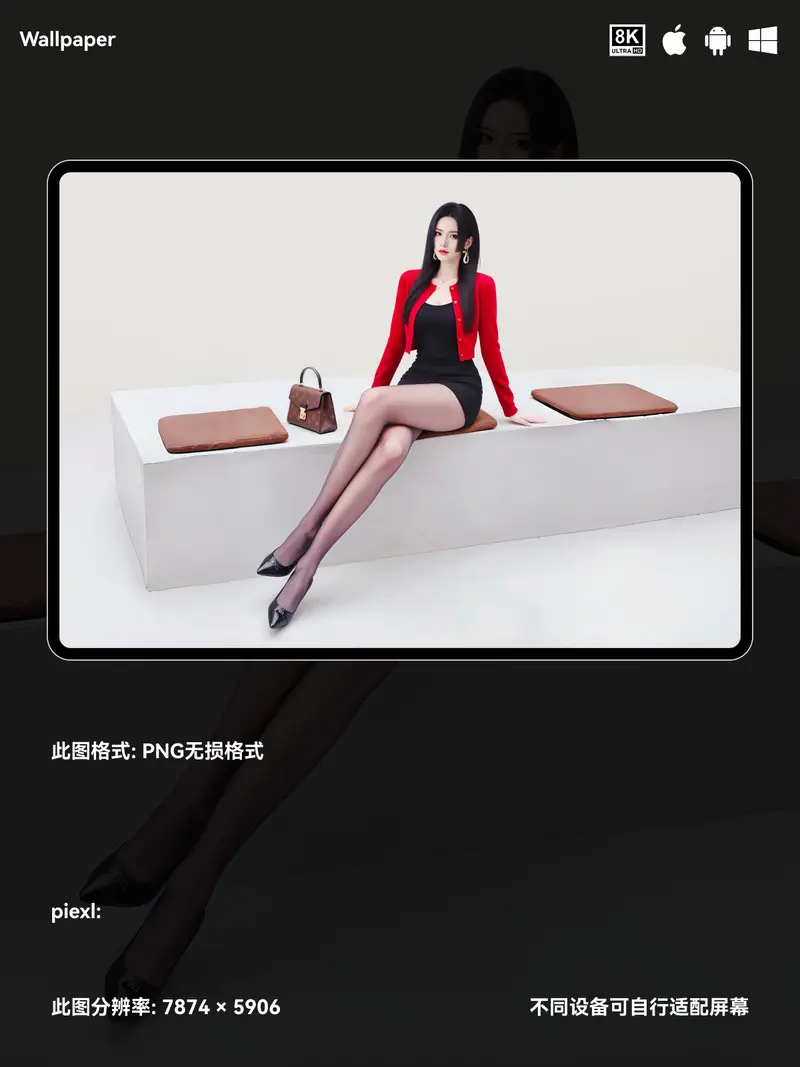 海贼王女帝二次元性感红衣黑丝美女8K壁纸（#155无损图片) 第2张