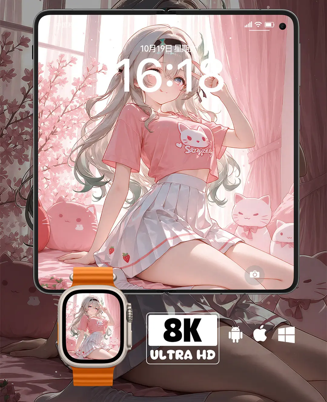 崩坏流萤粉系二次元游戏美少女8K壁纸（共7张图片) 第3张