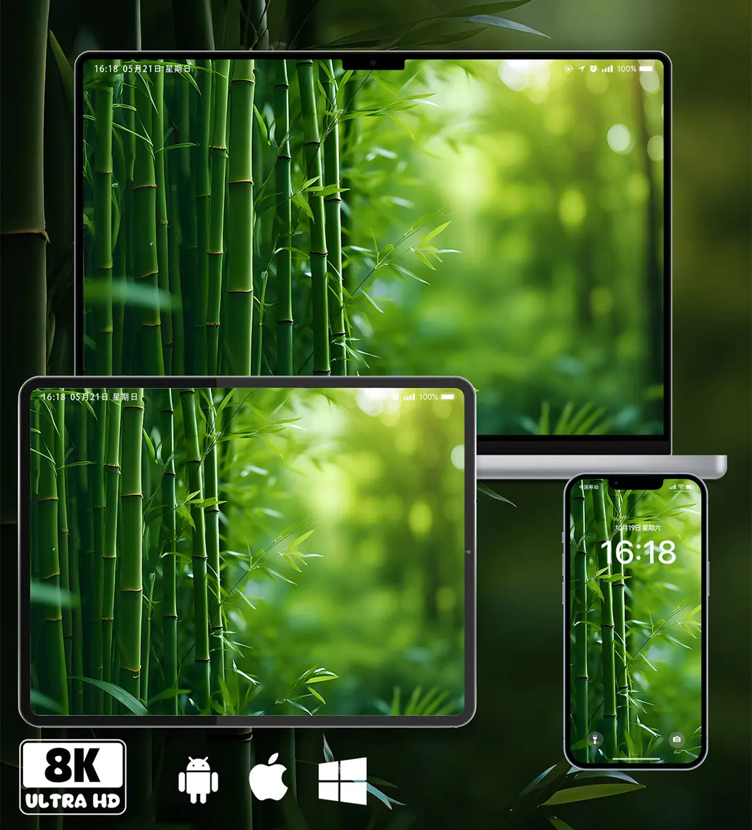 绿竹幽境清新治愈系风景8K超清壁纸（共7张图片) 第2张