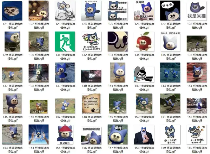 165张怪猎呆猫动态GIF表情包图片大全 第4张