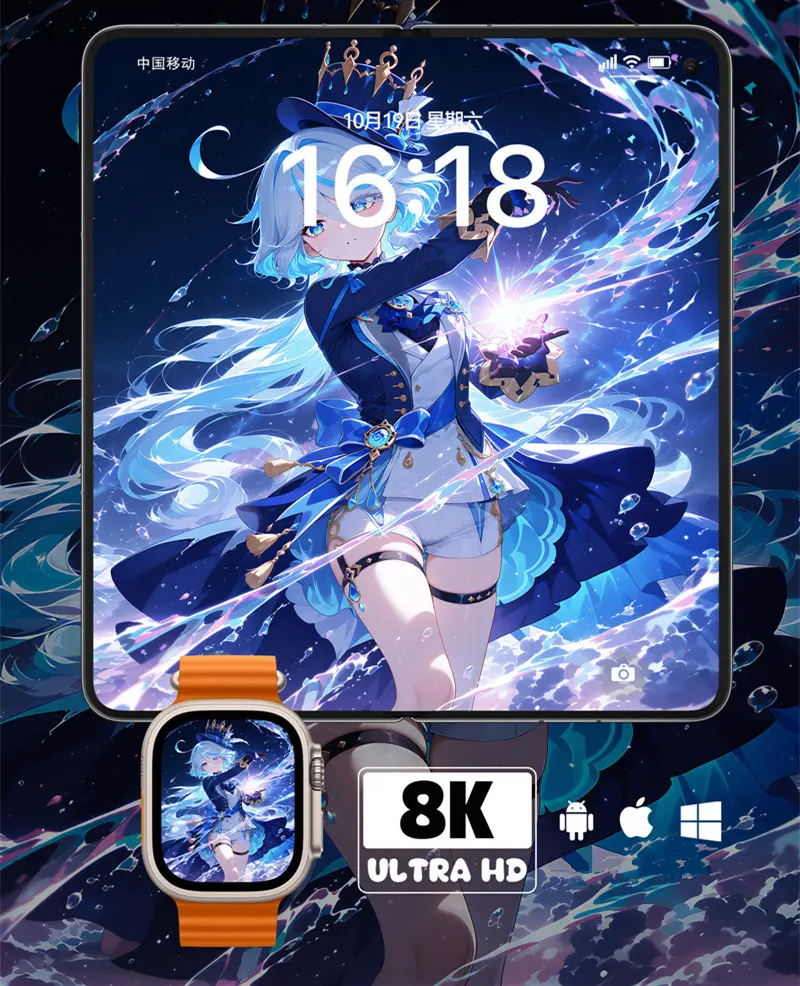 原神芙宁娜水元素美少女8K超清壁纸（共7张图片) 第3张